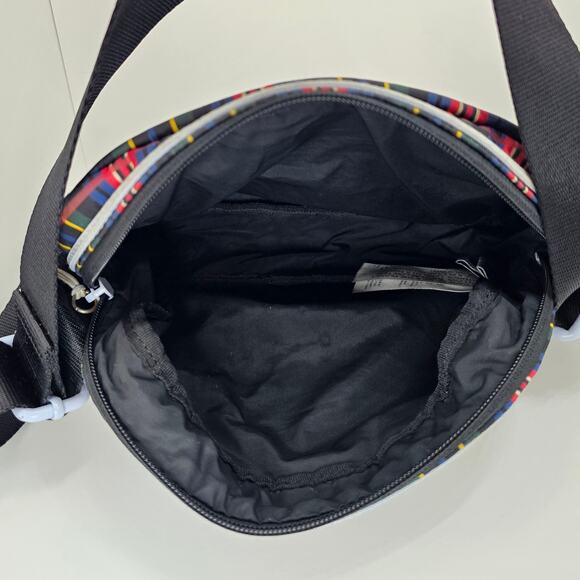 GANNI Seasonal Recycled Tech Festival Crossbody Bag Red/Black Tartan - Picture 5 of 6